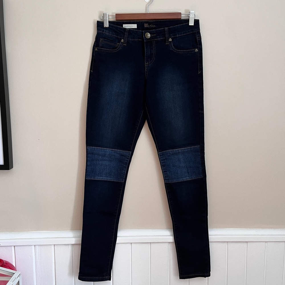 Kut from the Kloth skinny jeans with knee patches